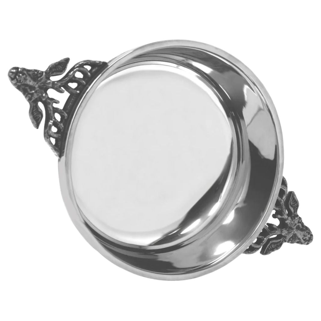 3.5" Stag Handle Pewter Quaich