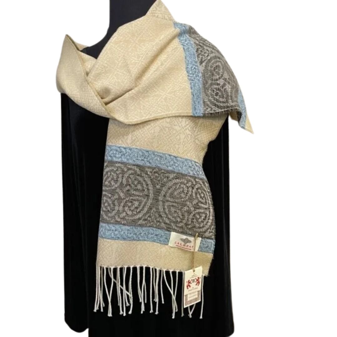 Calzeat | Celtic Border Scarf - Oatmeal – The Scottish Company