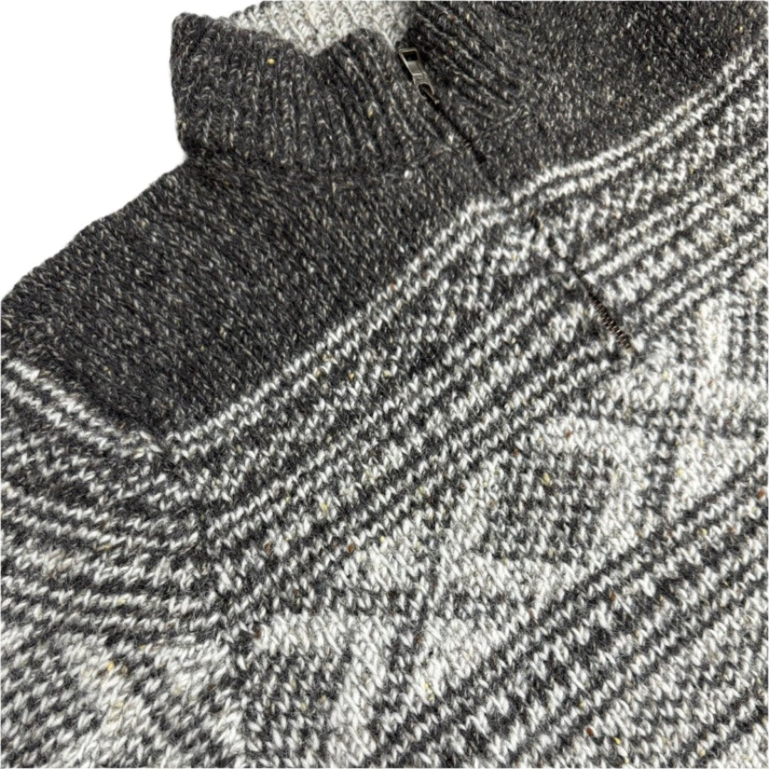 Fisherman Out of Ireland | Jacquard Quarter-zip Sweater