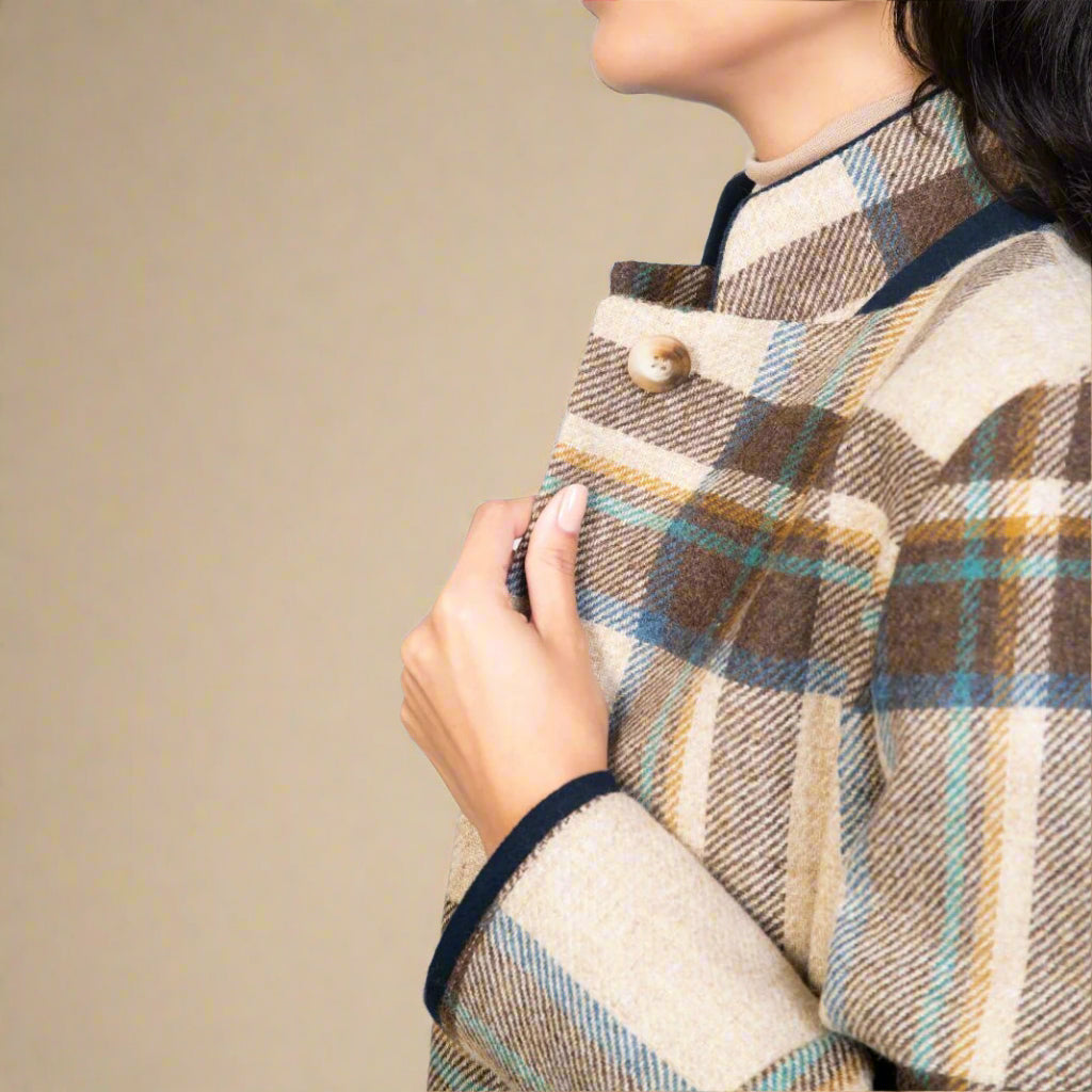 Jack Murphy | Pamela Tweed Coat - Cream Check