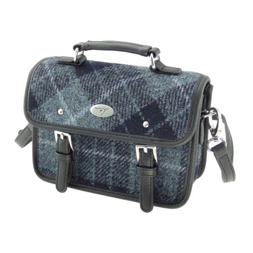 Harris Tweed | Bervie Mini Handbag - Grey & Black Tartan