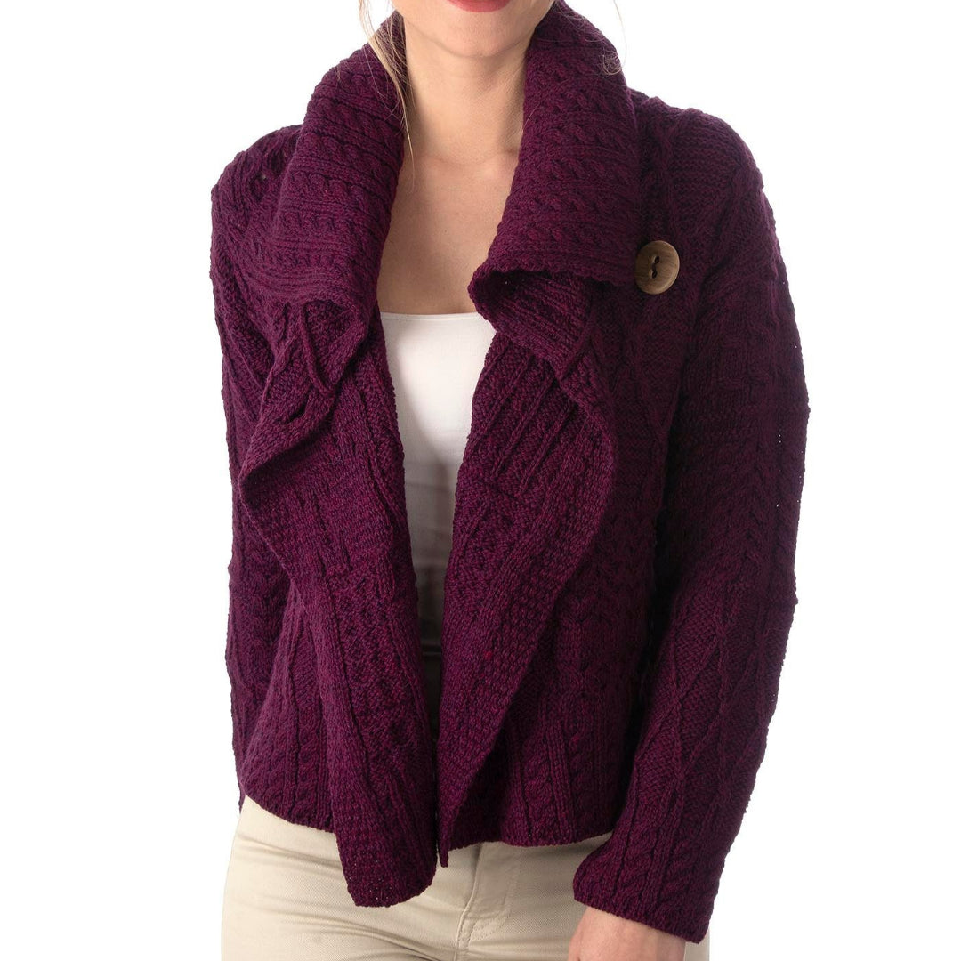 Aran Woollen Mills | Patchwork Cardigan - Very Berry