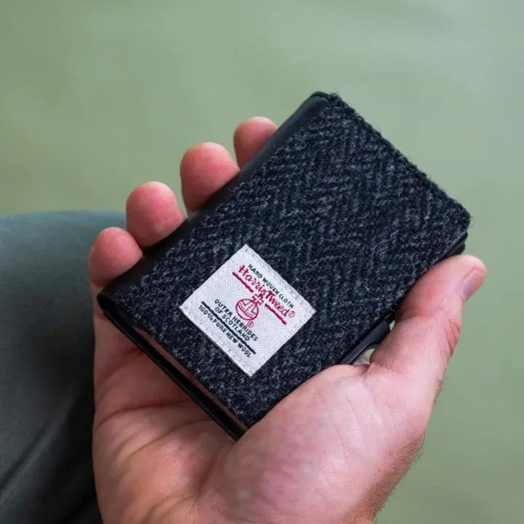 Harris Tweed | Pop Up Card Wallet | Charcoal