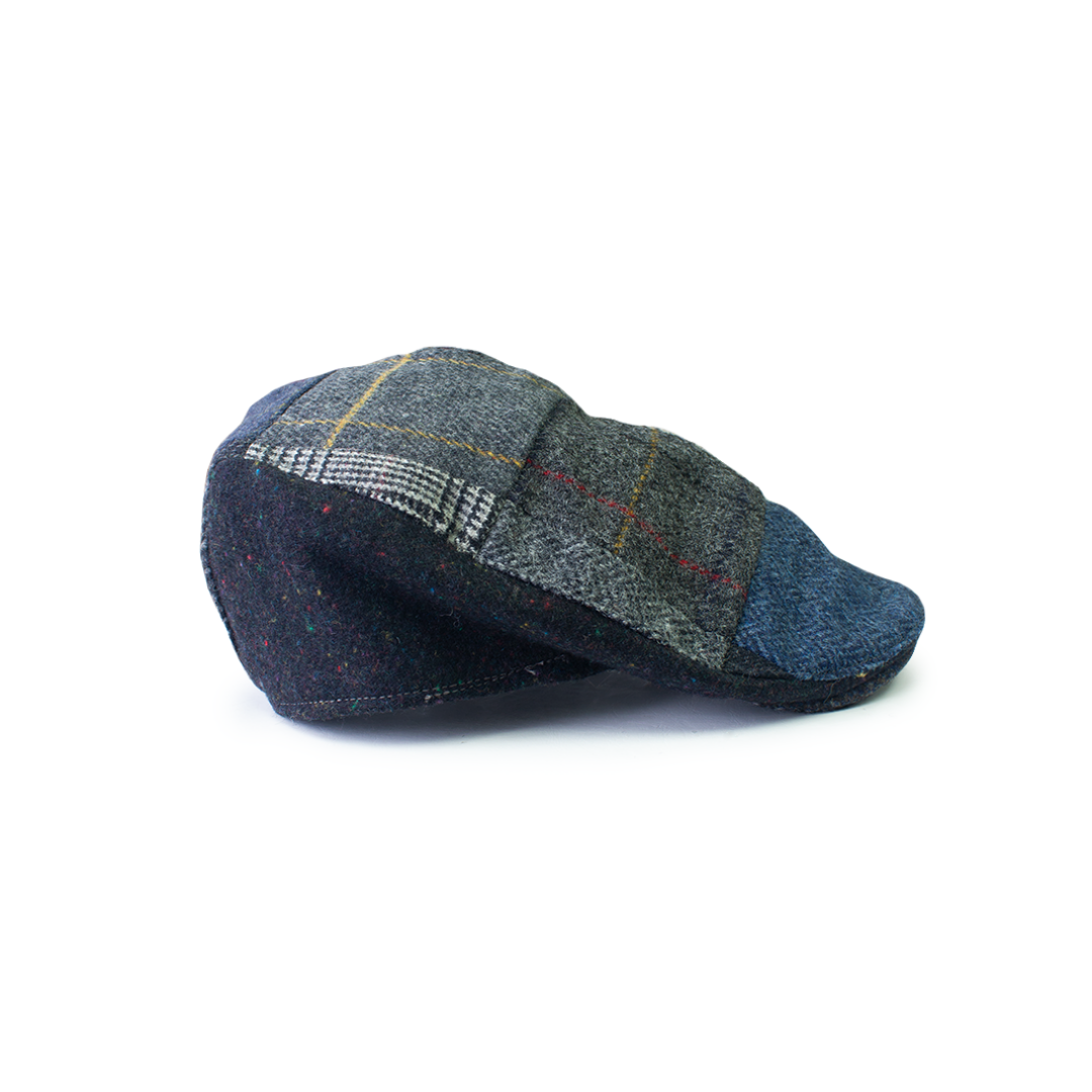 Hanna Hats Tweed Donegal Patchwork touring cap