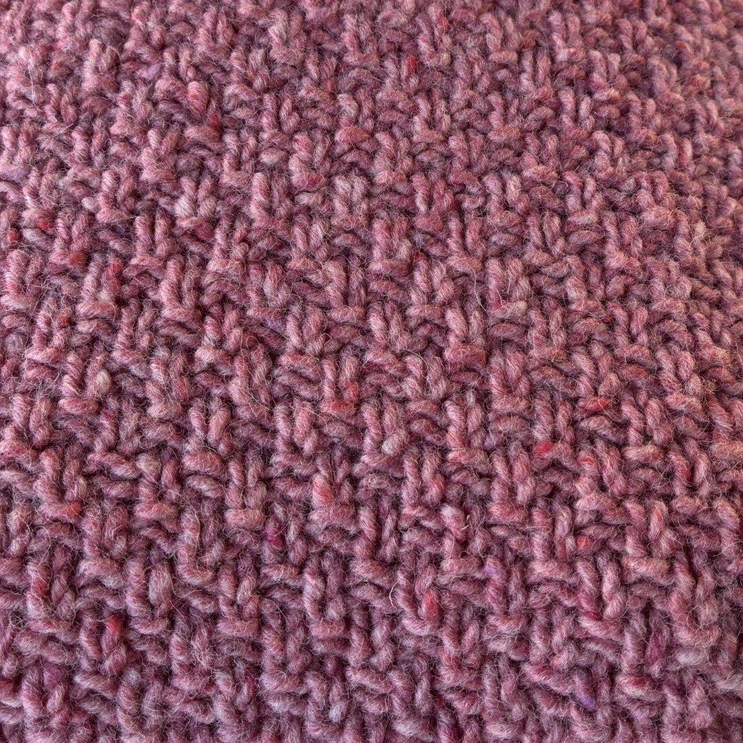 Deer Park | Aran Basket Stitch Sweater - Dusty Pink