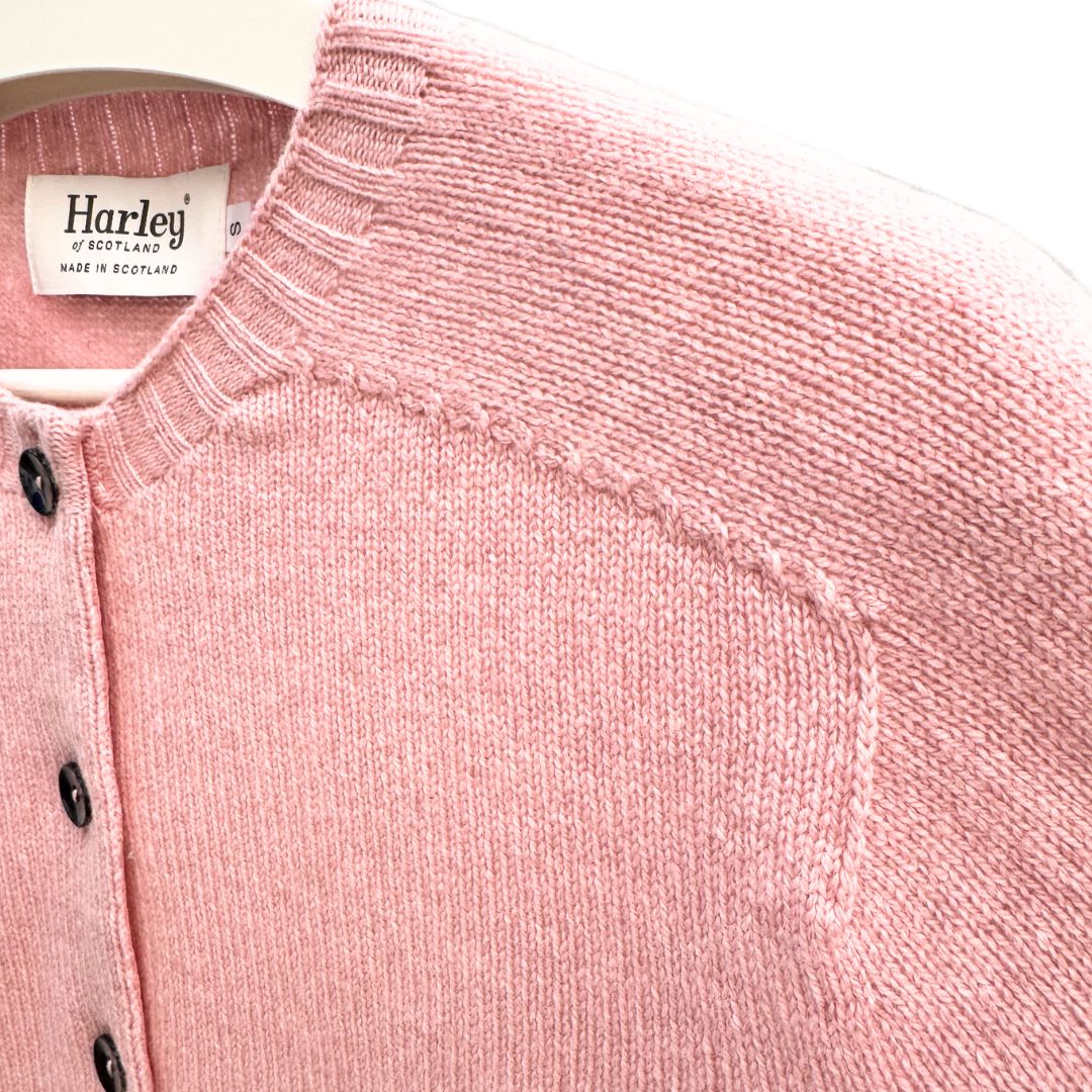 Harley of Scotland | Superfine Lambswool Cardigan - Nymph