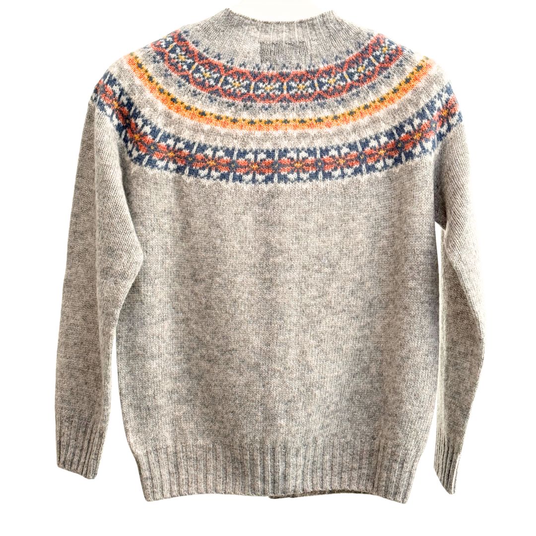 Harley of Scotland | Fair Isle Cardigan - Silver