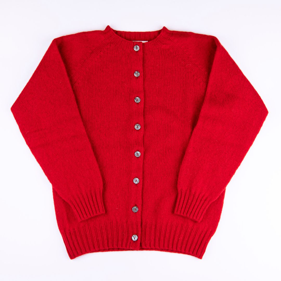Harley of Scotland | Supersoft Cardigan - Cardinal