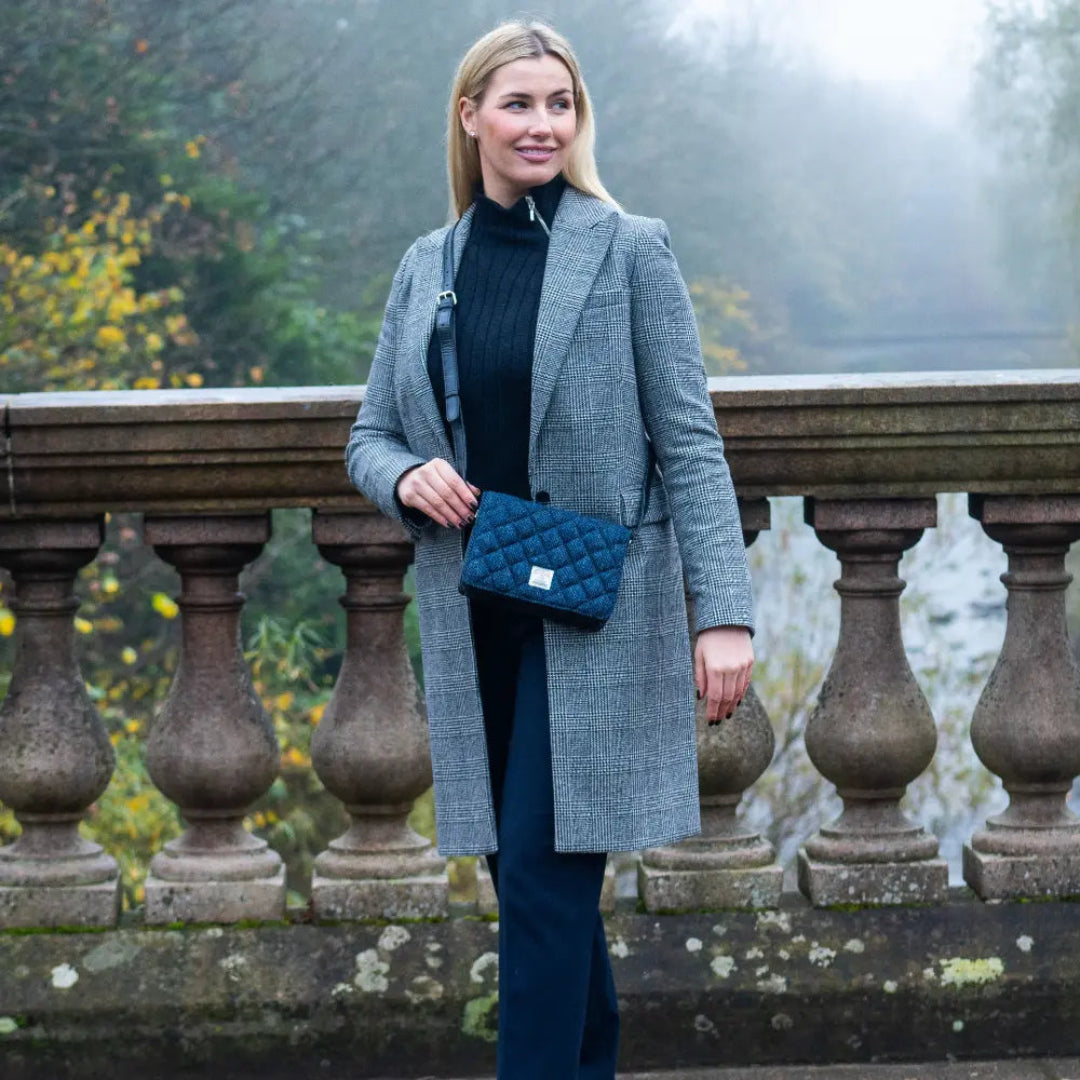 Harris Tweed | Quilt Shoulder Bag | Blue