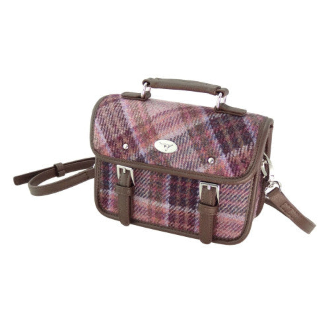 Harris Tweed | Bervie Mini Handbag - Pink/Burgundy Check