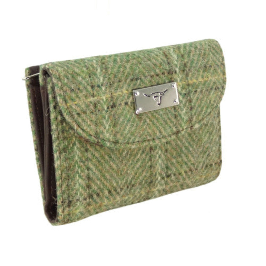 Harris Tweed | Jura Wallet - Green Herringbone with Overcheck