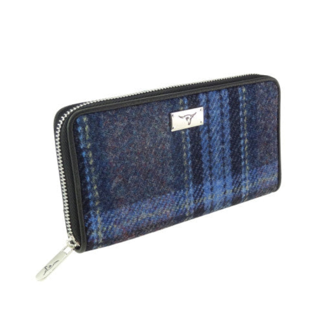 Harris Tweed | Staffa Zip Wallet - Blue Purple Stewart