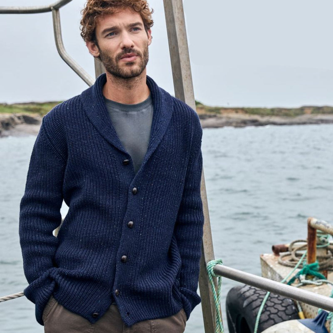 IrelandsEye | Ruan Shawl Cardigan - Rich Navy