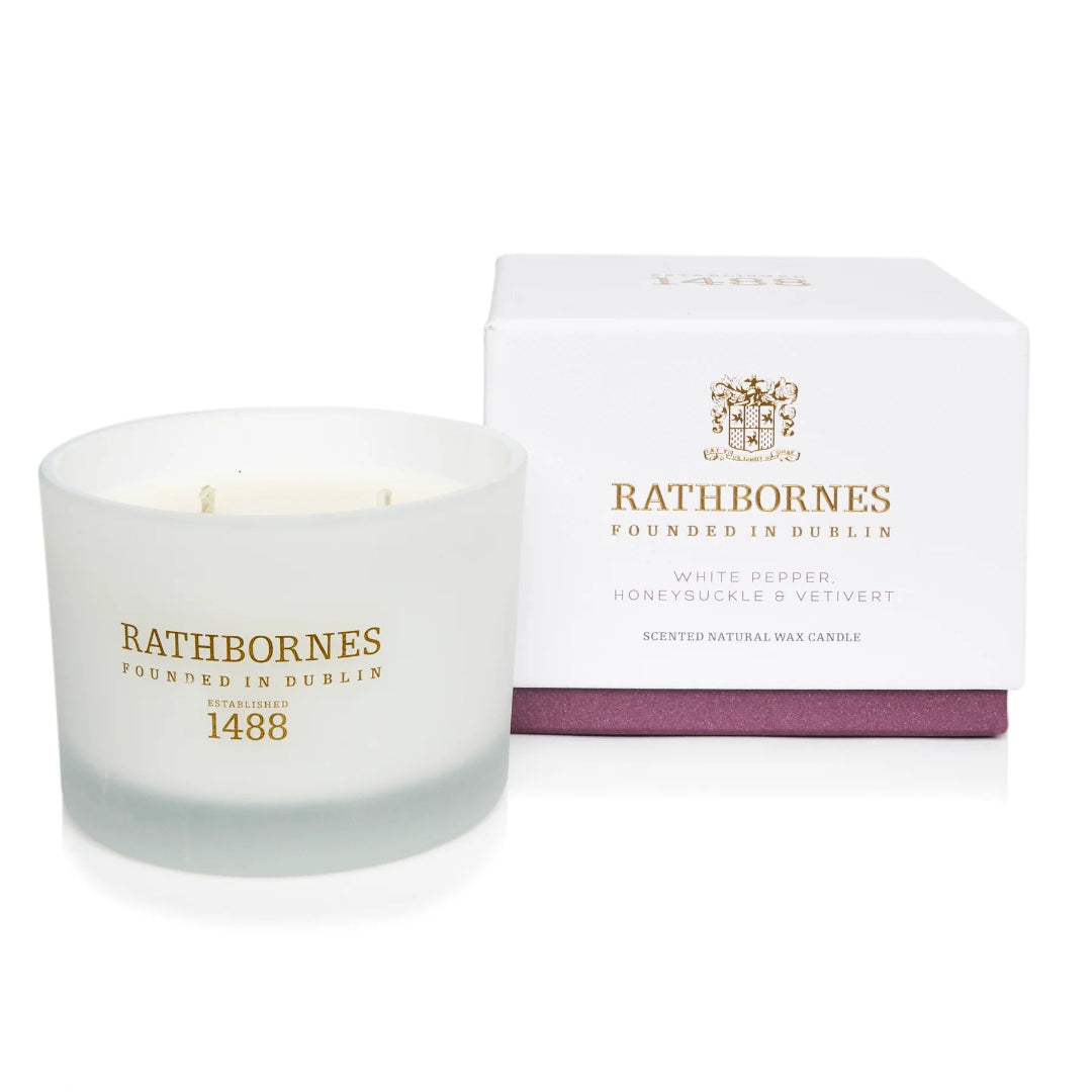 Rathbornes | Classic Candle - White Pepper, Honeysuckle & Vetivert