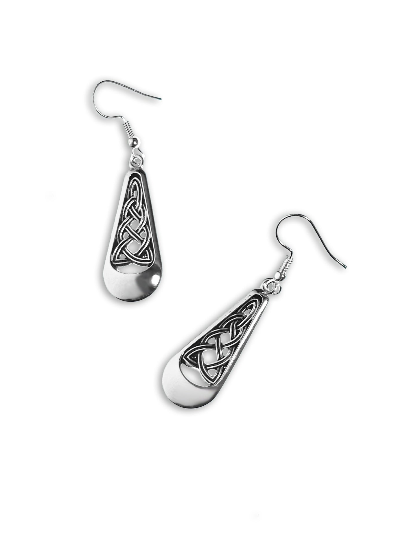 Celtic Art | Pewter Celtic Weave Teardrop Earrings