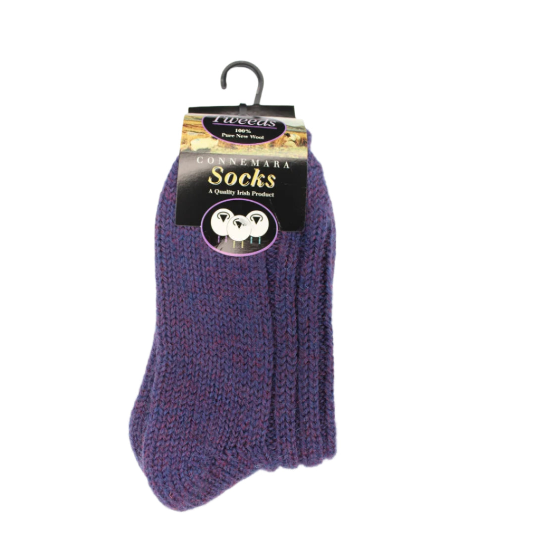 Connemara Tweed Socks - Purple Marl