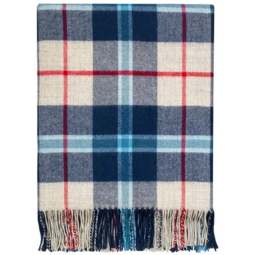 Douglas Navy Lambswool Blanket | The Scottish Company