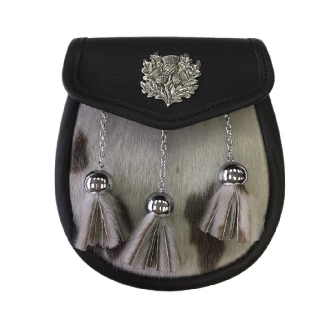 Black Leather & Fur Day Sporran | The Scottish Company | Toronto