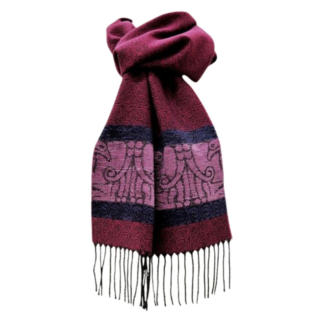 Calzeat | Celtic Birds Scarf - Berry