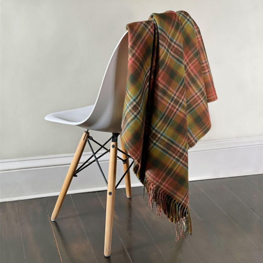 Lochcarron | Tartan Lambswool Blanket - Scott Green Antique