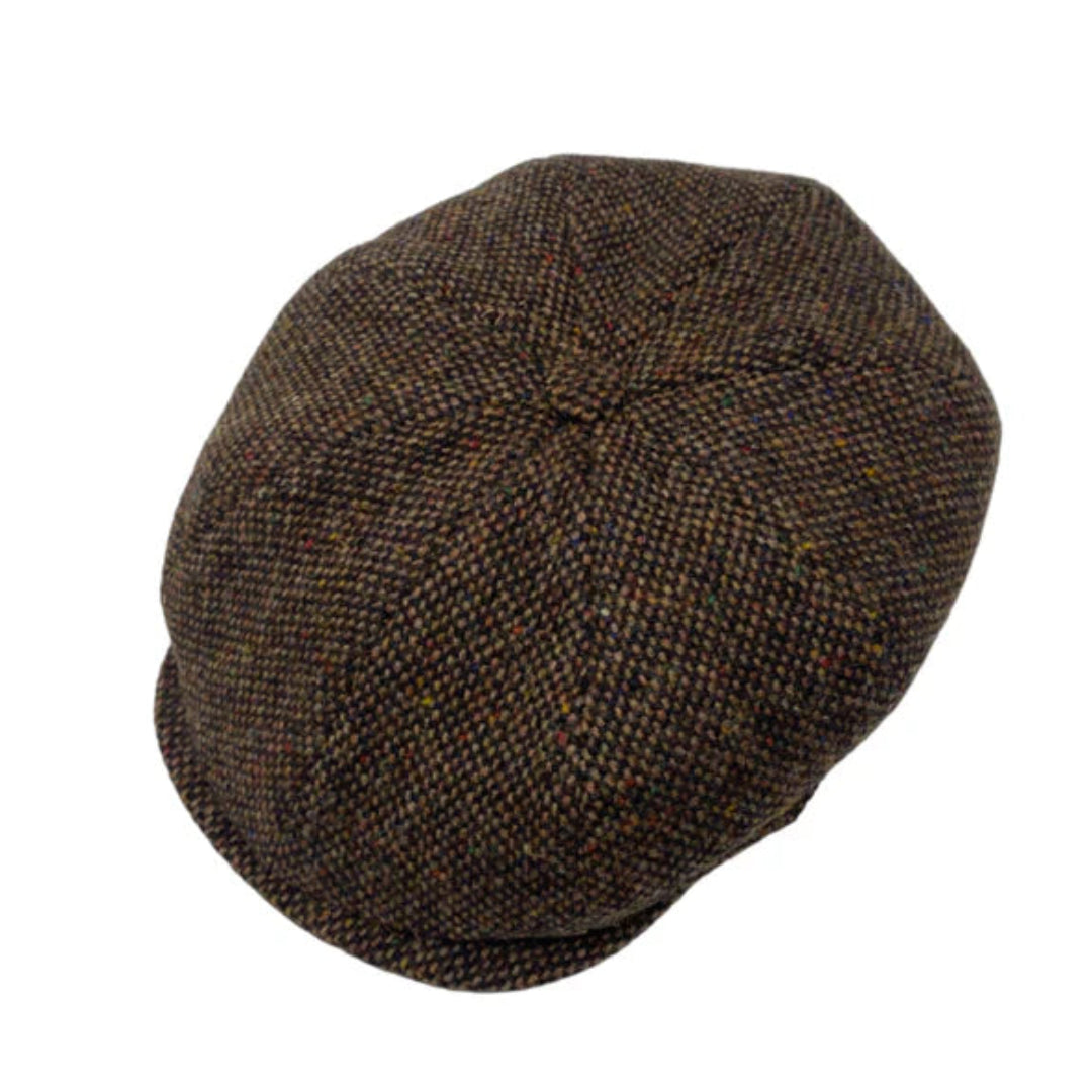 Hanna Hats Brown fleck Tweed Connery Newsboy cap