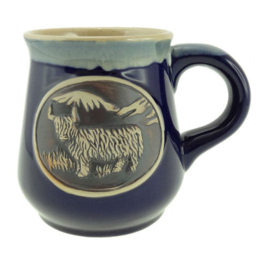Stoneware Mug - Highland Cow - Blue