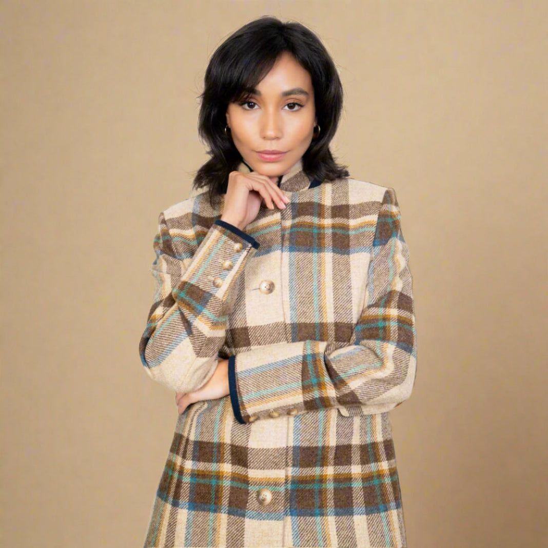 Jack Murphy | Pamela Tweed Coat - Cream Check