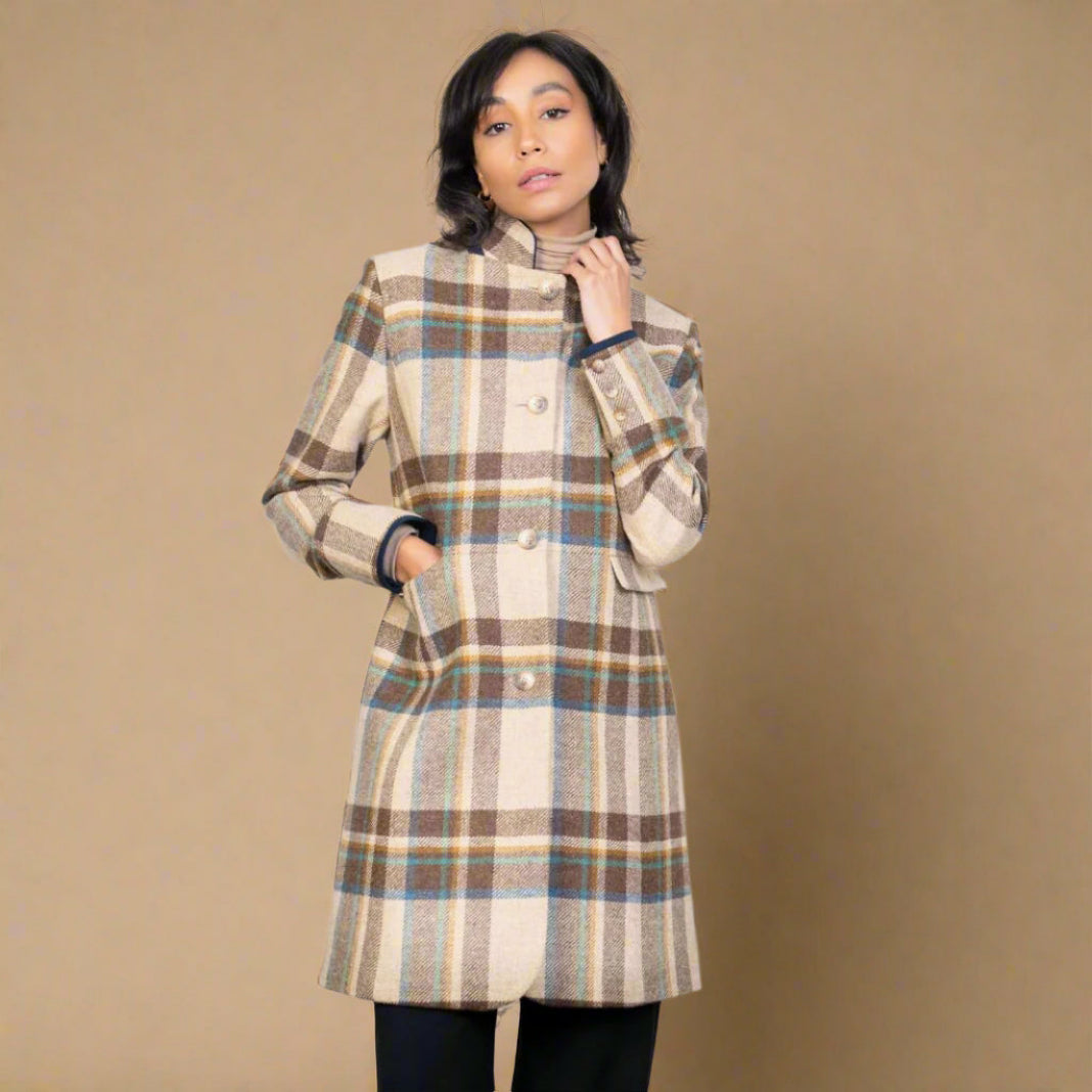 Jack Murphy | Pamela Tweed Coat - Cream Check