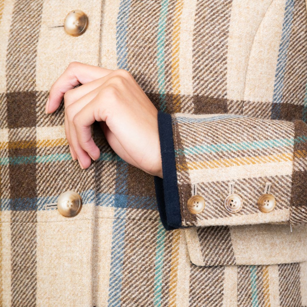 Jack Murphy | Pamela Tweed Coat - Cream Check