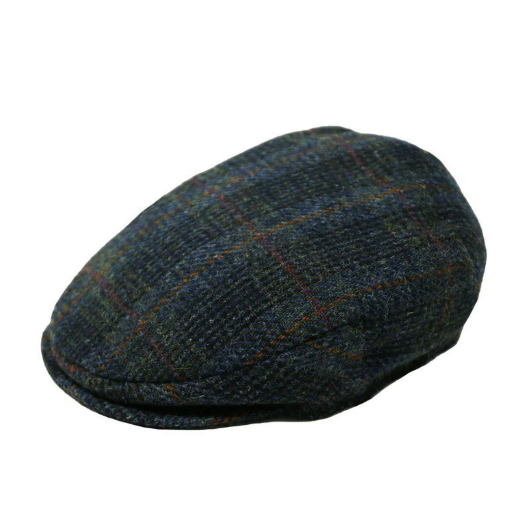Hanna Hats Navy Moss green vintage tweed cap