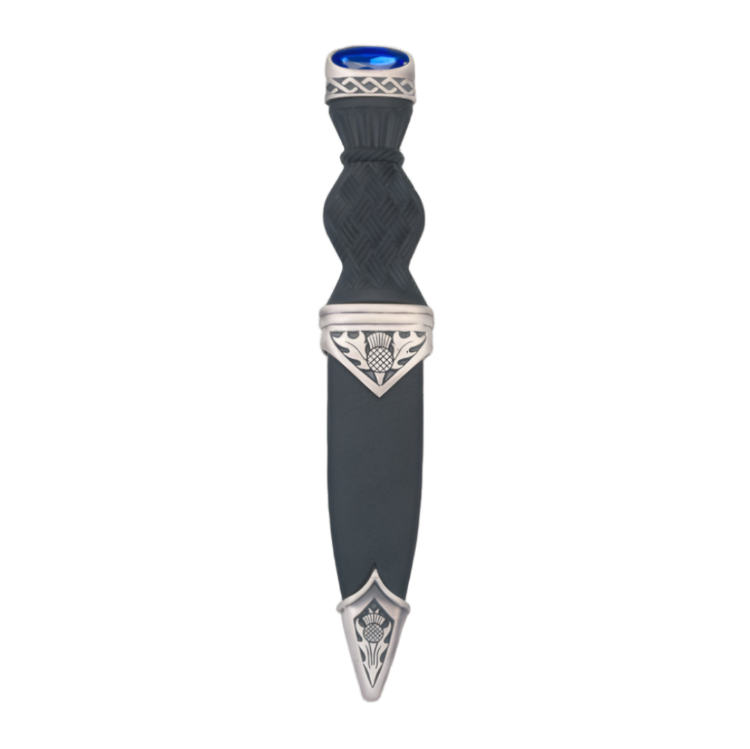 Sgian Dubh | Thistle Design in Matte Pewter with Stone Top