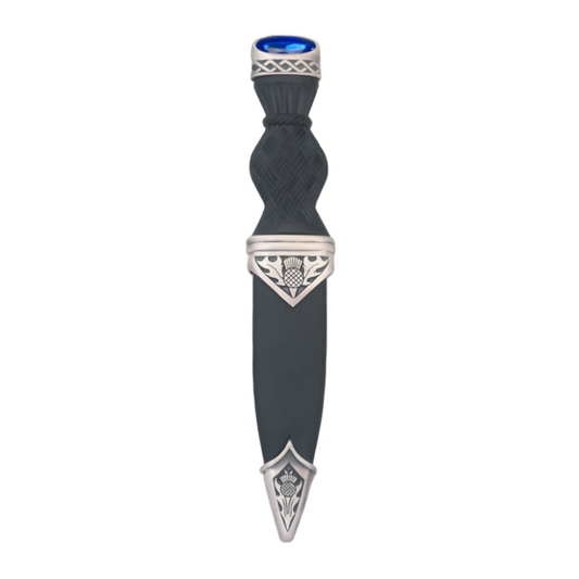Sgian Dubh | Thistle Design in Matte Pewter with Stone Top