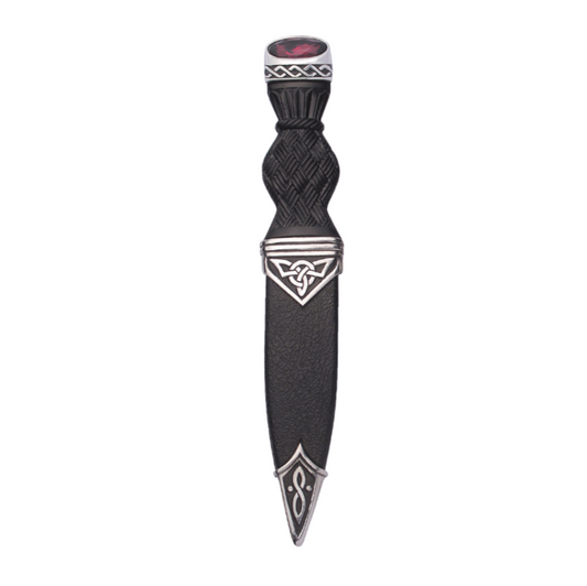 Sgian Dubh | Celtic Design in Polished Pewter with Stone Top