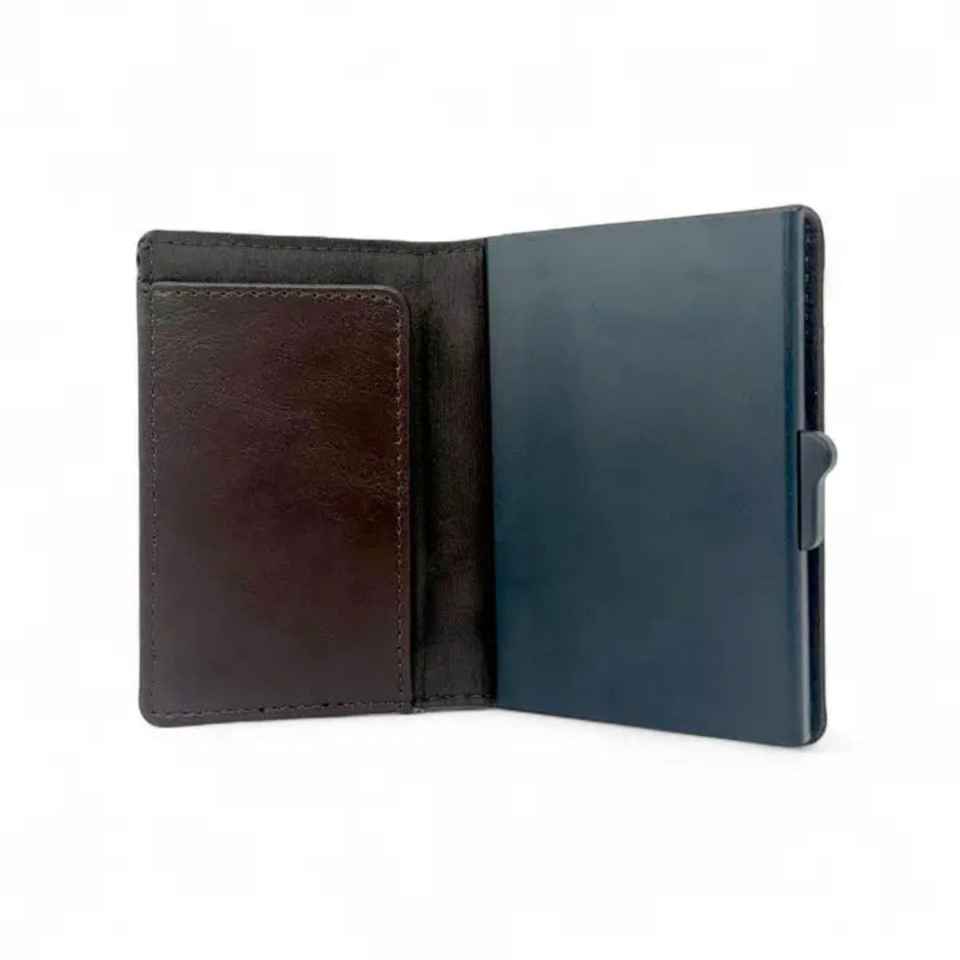 Harris Tweed | Pop Up Card Wallet | Blue/Brown Check