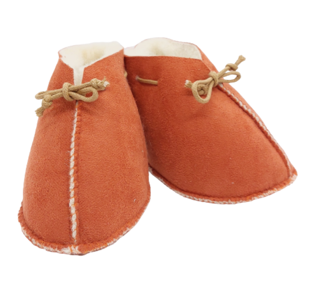 Yoko | Velour Baby Booties - Orange