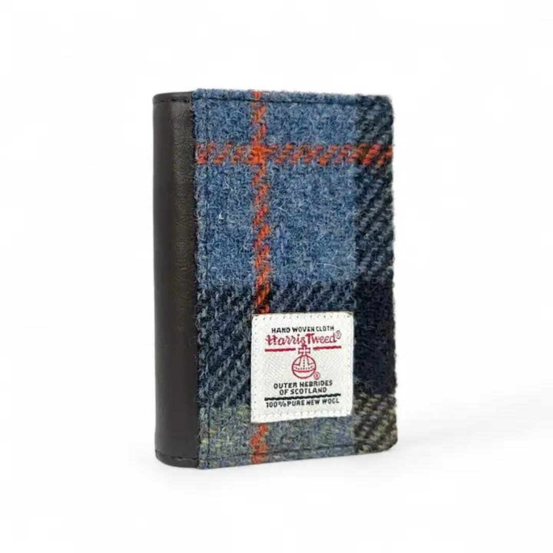 Harris Tweed | Pop Up Card Wallet | Blue/Brown Check