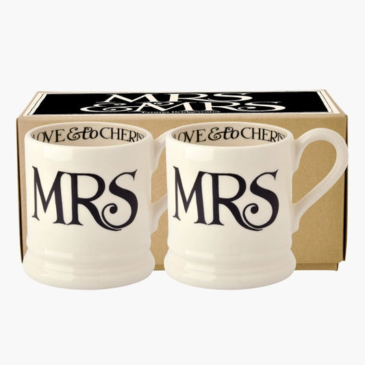 Emma Bridgewater | Mr. & Mrs. - Set of 2 1/2 Pint Mugs