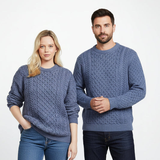 Unisex cable knit Aran sweater 