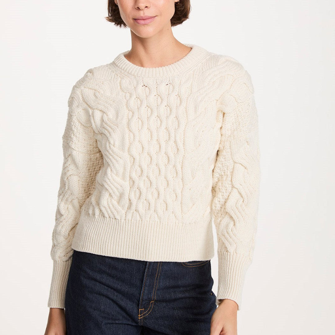Cropped Aran Sweater