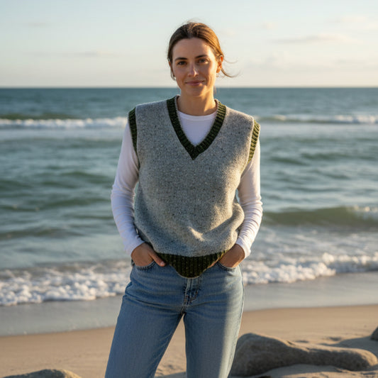 Deer Park | Jersey 2-Tone Sleeveless Sweater - Mint Tea