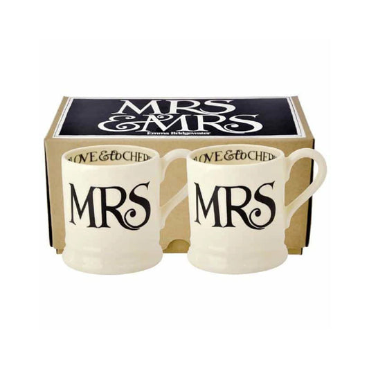 Emma Bridgewater | Mrs. & Mrs. - Set of 2 1/2 Pint Mugs