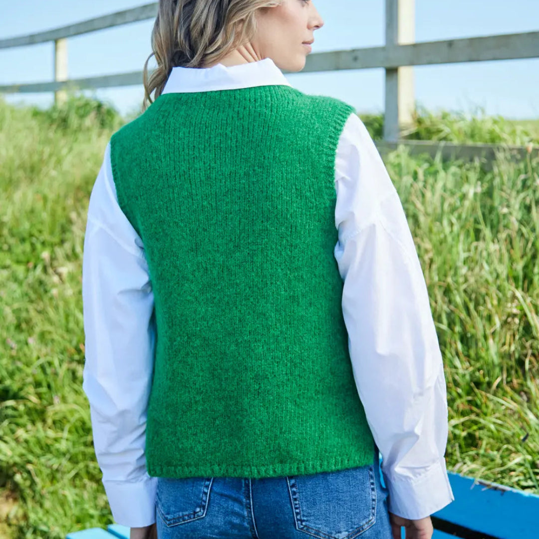 Fisherman Out Of Ireland | Alpaca & Highland Wool Vest - Kelly Green