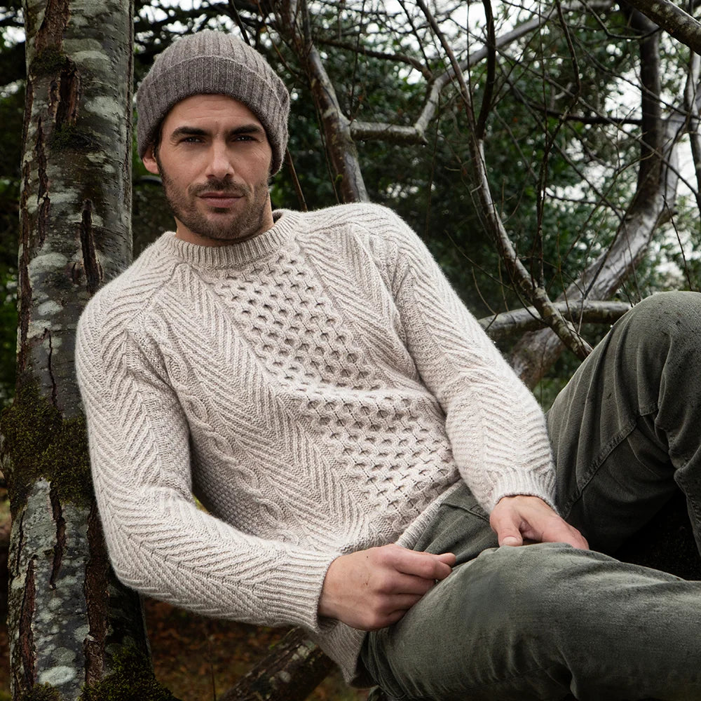 Fisherman Out Of Ireland | Geelong Lambswool - Ecru/Ivory