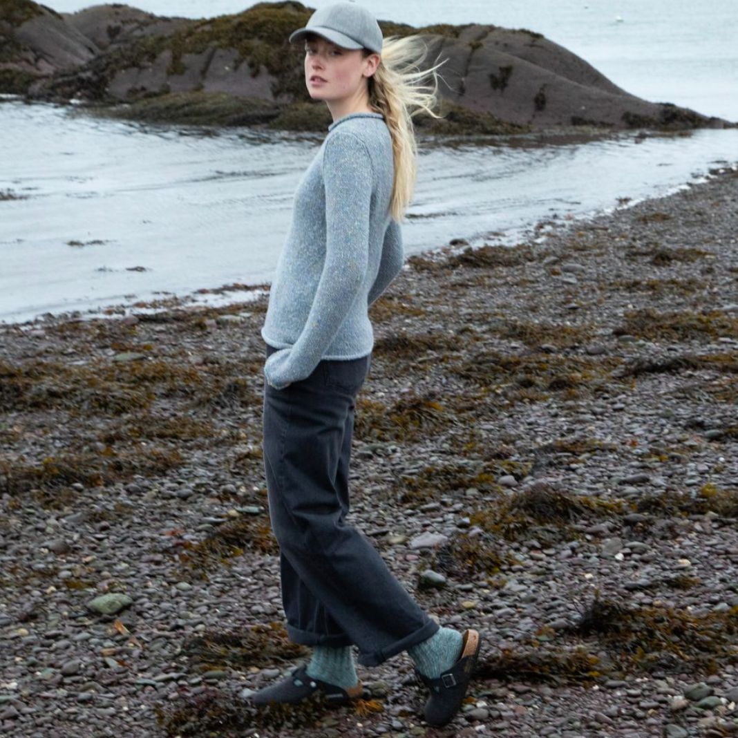 Fisherman Out of Ireland | Roll Neck Sweater - Ice Blue