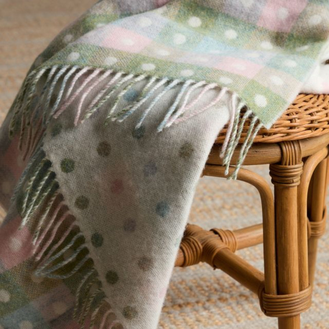 Foxford Woollen Mills | Lambswool Baby Blanket - Pastel Multispot