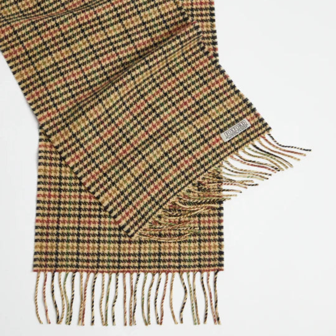 Foxford Woollen Mills | Lambswool Scarf - Traditional Houndstooth