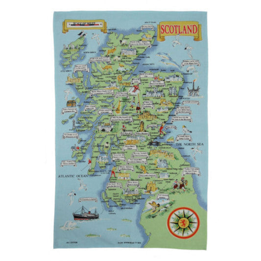 Glen Appin | Tea Towel - Map of Scotland