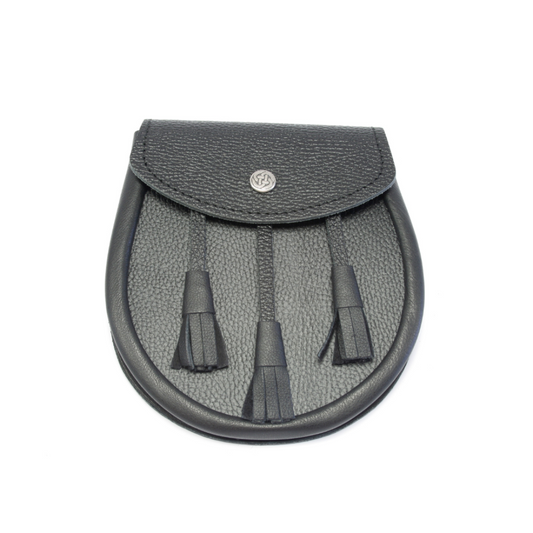 Glen Esk | Day Sporran - Black Leather with Celtic Weave Closure
