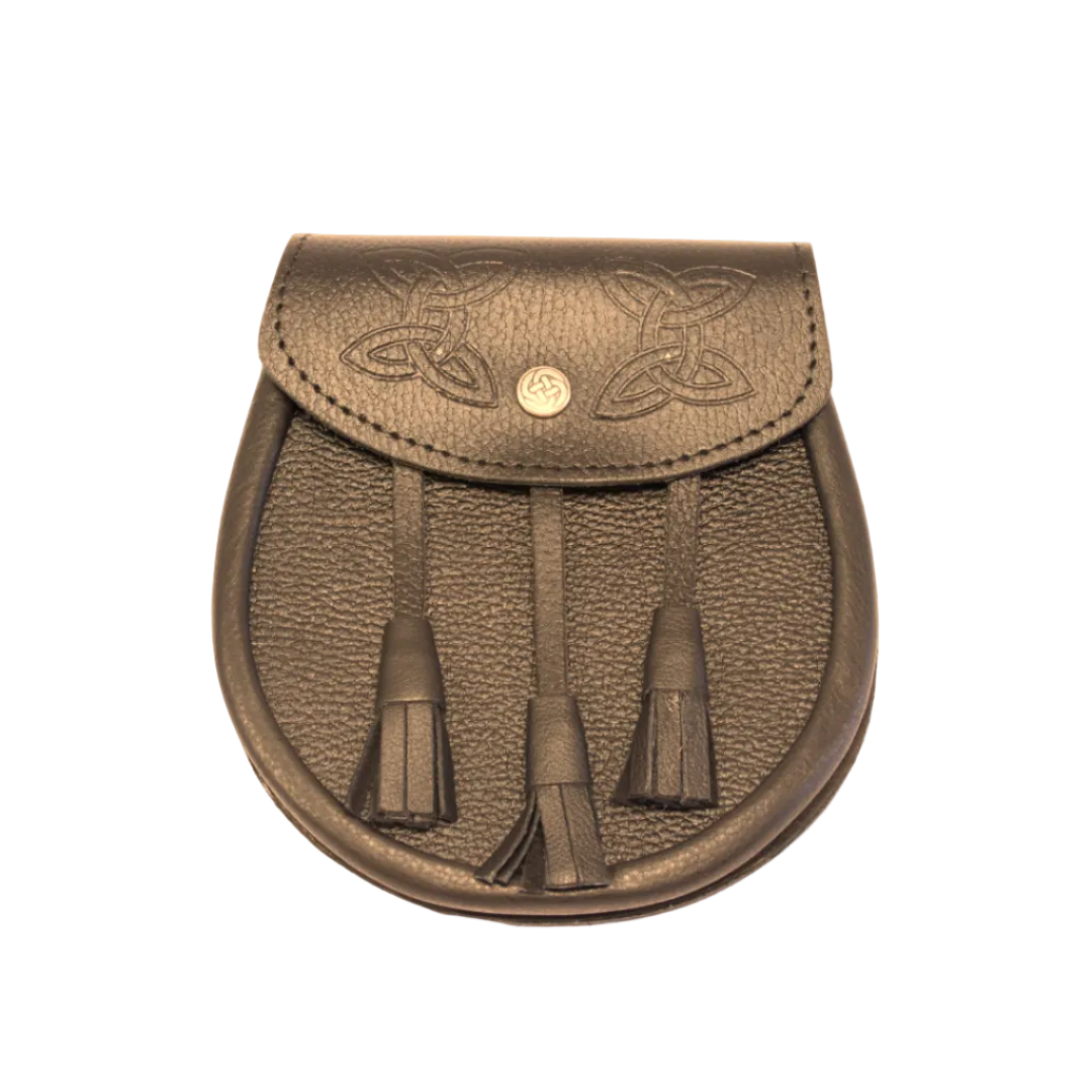 Glen Esk | Day Sporran - Brown Leather with Celtic Design