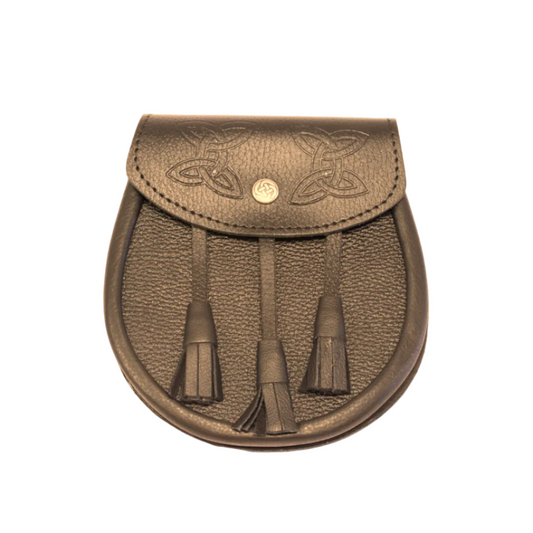 Glen Esk | Day Sporran - Brown Leather with Celtic Design